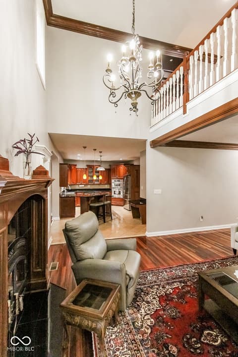 Living room at 7619 Oak Grove Drive, Indianapolis, IN