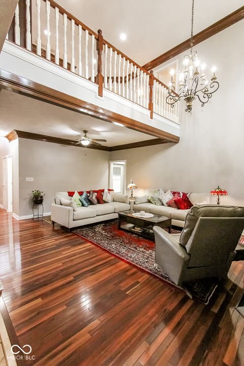 Living room at 7619 Oak Grove Drive, Indianapolis, IN