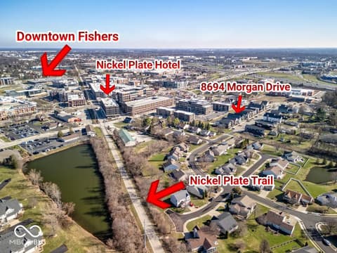 Aerial view at 8694 Morgan Drive, Fishers, IN