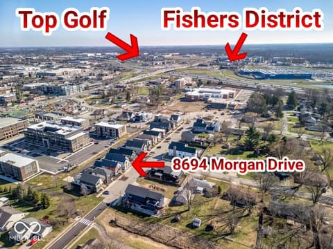 Aerial view at 8694 Morgan Drive, Fishers, IN