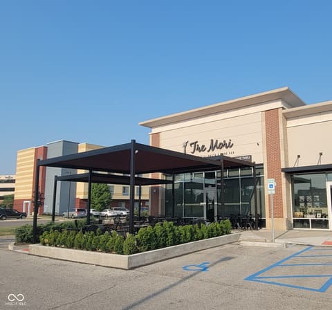 Front exterior at 8694 Morgan Drive, Fishers, IN — Modern retail space with attractive contemporary storefront.