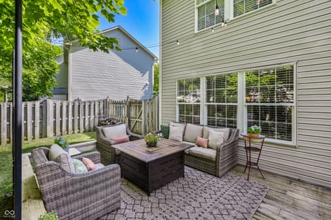 Outdoor living area at 9672 Troon Ct, Carmel, IN