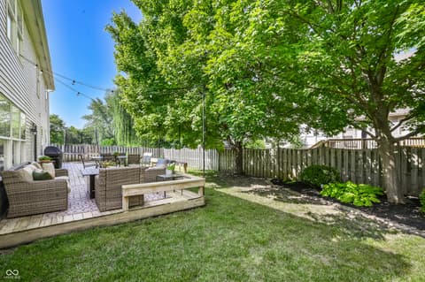 Outdoor living area at 9672 Troon Ct, Carmel, IN