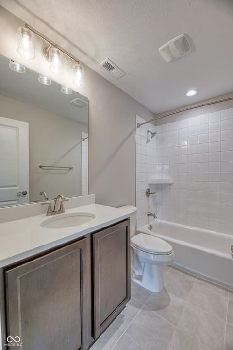 Primary bathroom at 14890 E Keenan Circle, Westfield, IN — Bright, updated primary bathroom with modern fixtures.