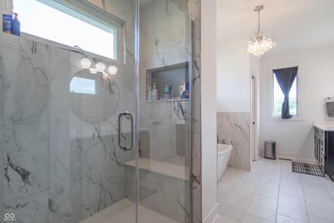 Primary bathroom at 921 Justine Circle E, Indianapolis, IN