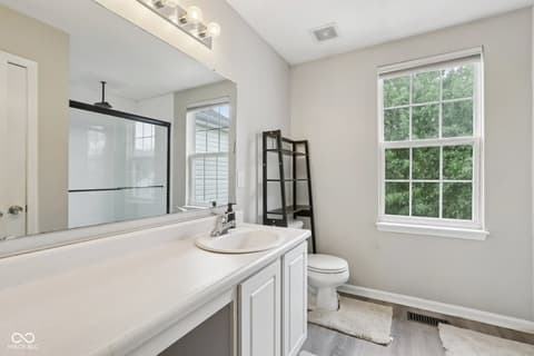 Primary bathroom at 411 Vernon Place, Westfield, IN