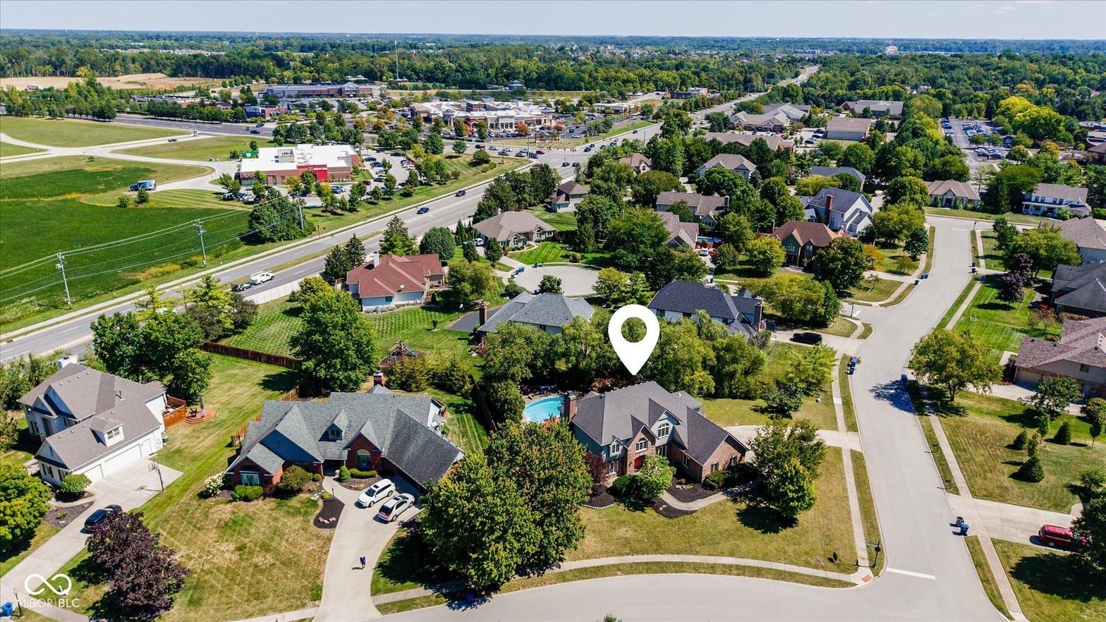 Aerial view at 5522 White Hall Way, Carmel, IN