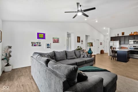 Living room at 6594 W Whispering Way, Greenfield, IN