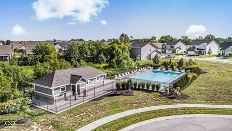 Aerial view at 6594 W Whispering Way, Greenfield, IN