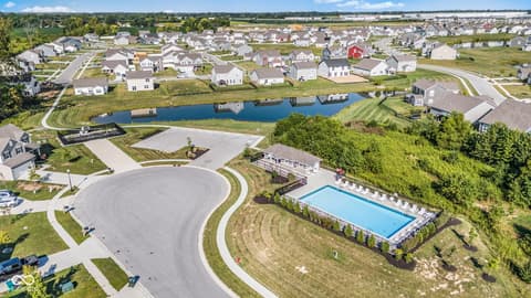 Aerial view at 6594 W Whispering Way, Greenfield, IN