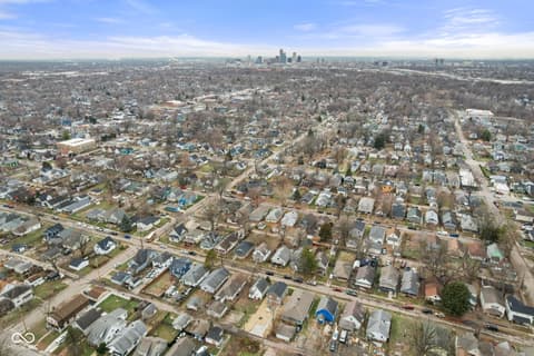 Aerial view at 1331 N Ewing Street, Indianapolis, IN