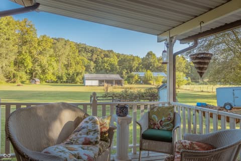 Outdoor living area at 5427 State Road 46 East E, Nashville, IN