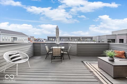 Outdoor living area at 908 Veterans Way, Carmel, IN