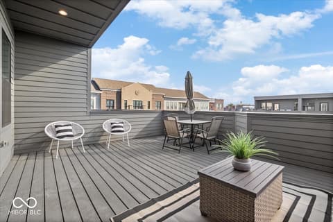Outdoor living area at 908 Veterans Way, Carmel, IN