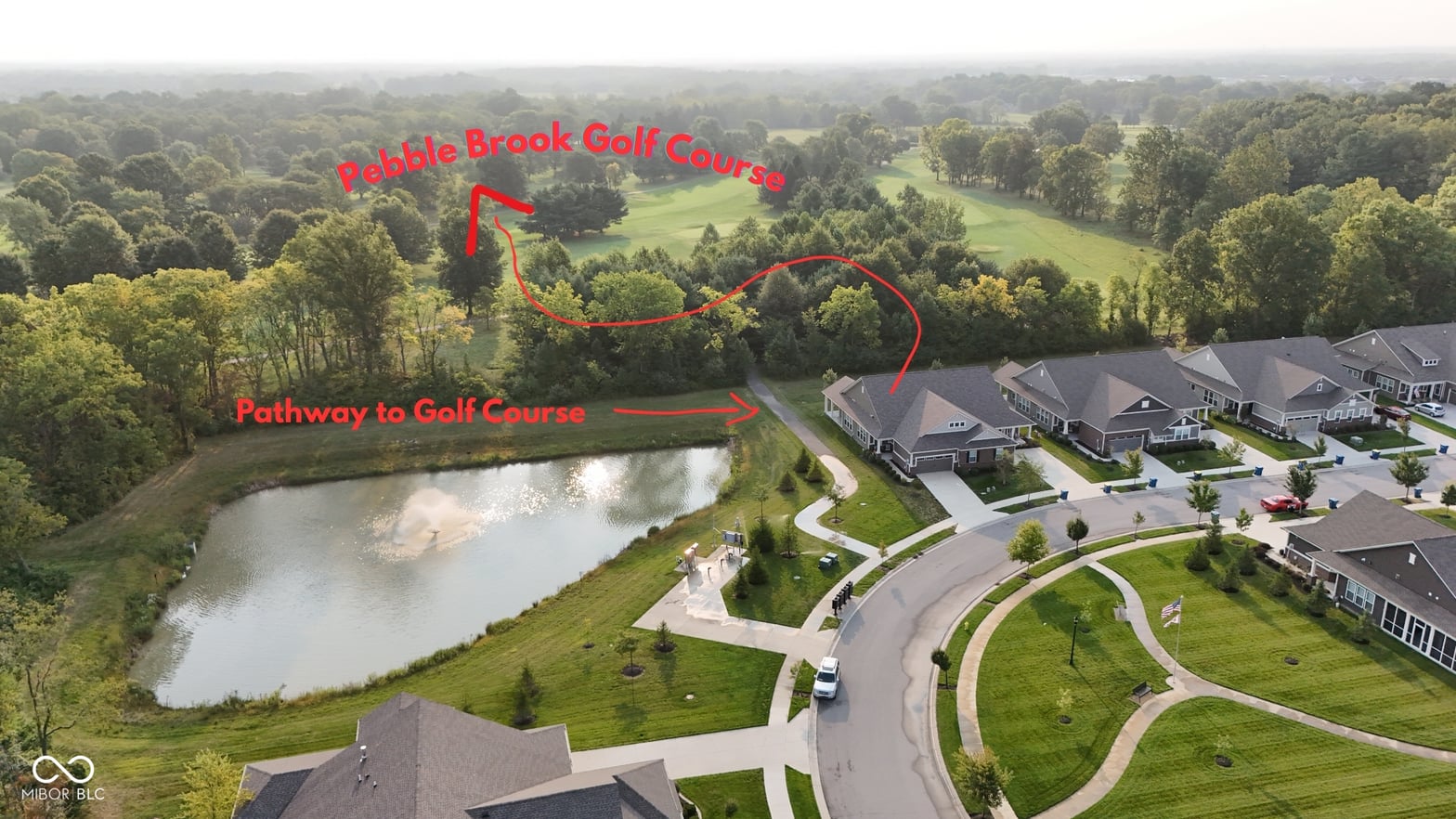 Aerial view at 4990 Eldon Drive, Noblesville, IN