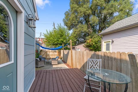Outdoor living area at 1138 Olive Street, Indianapolis, IN