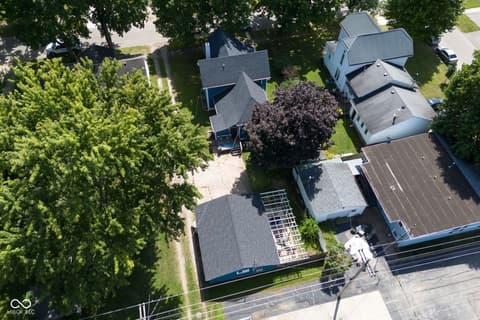 Aerial view at 609 Jefferson Street, Covington, IN