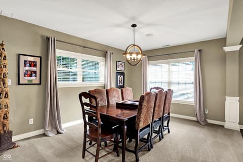 Dining room at 3752 Slippery Rock Court, Westfield, IN