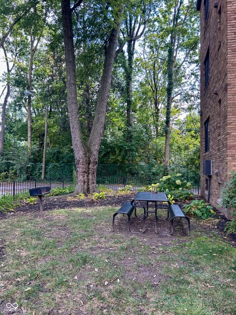 Outdoor living area at 5347 N College Avenue, Indianapolis, IN