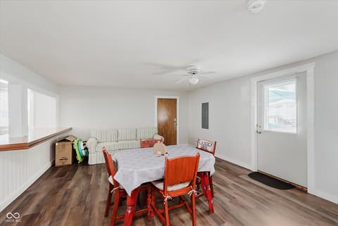 Dining room at 140 Wiley Street, Cicero, IN — Bright dining area with hardwood floors and natural light.