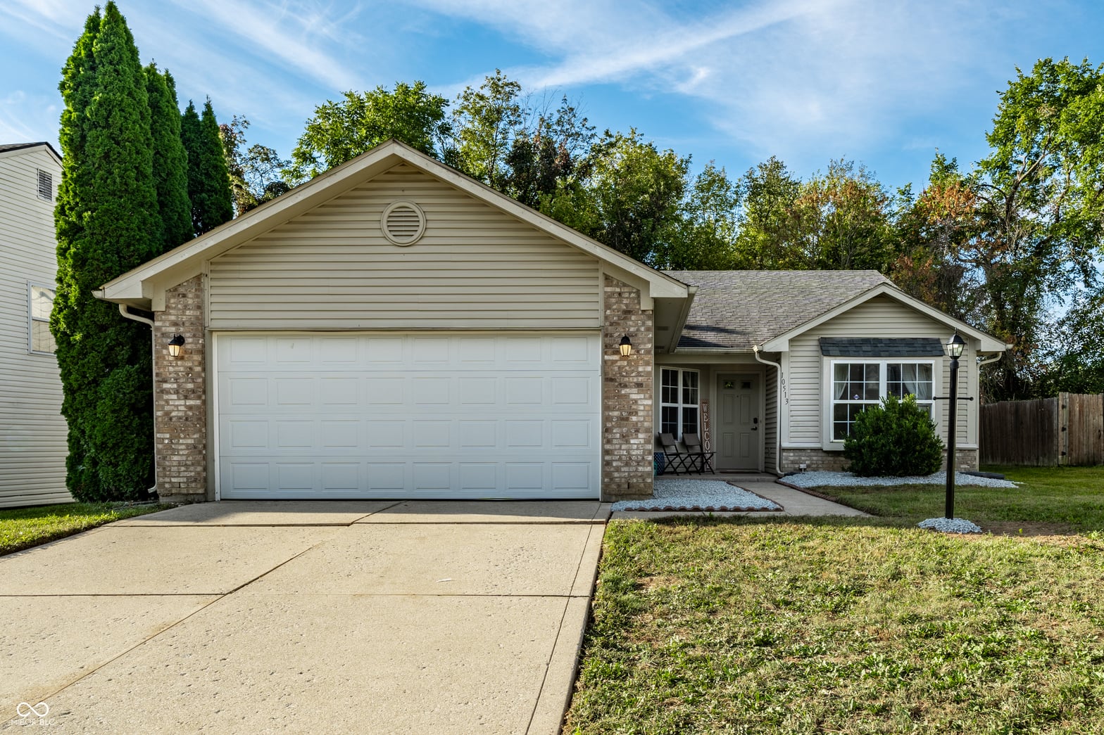 Front exterior at 10513 Blue Springs Lane, Fishers, IN