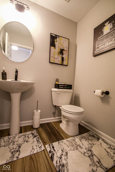 Bathroom at 17521 Gruner Way, Westfield, IN — Contemporary bathroom with granite tile and modern finishes.