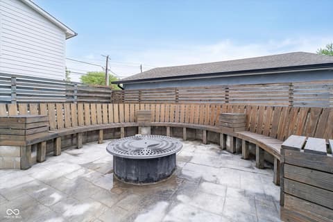 Outdoor living area at 1009 Harrison Street, Indianapolis, IN
