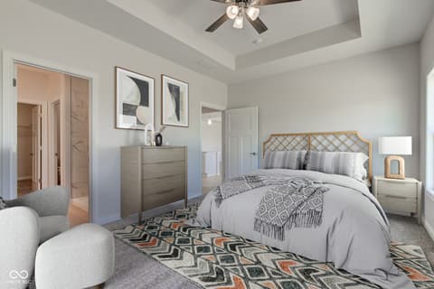 Primary bedroom at 9182 Mulligan Court, Elwood, IN