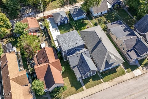 Aerial view at 1821 S East Street, Indianapolis, IN