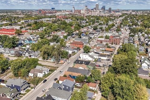 Aerial view at 1821 S East Street, Indianapolis, IN