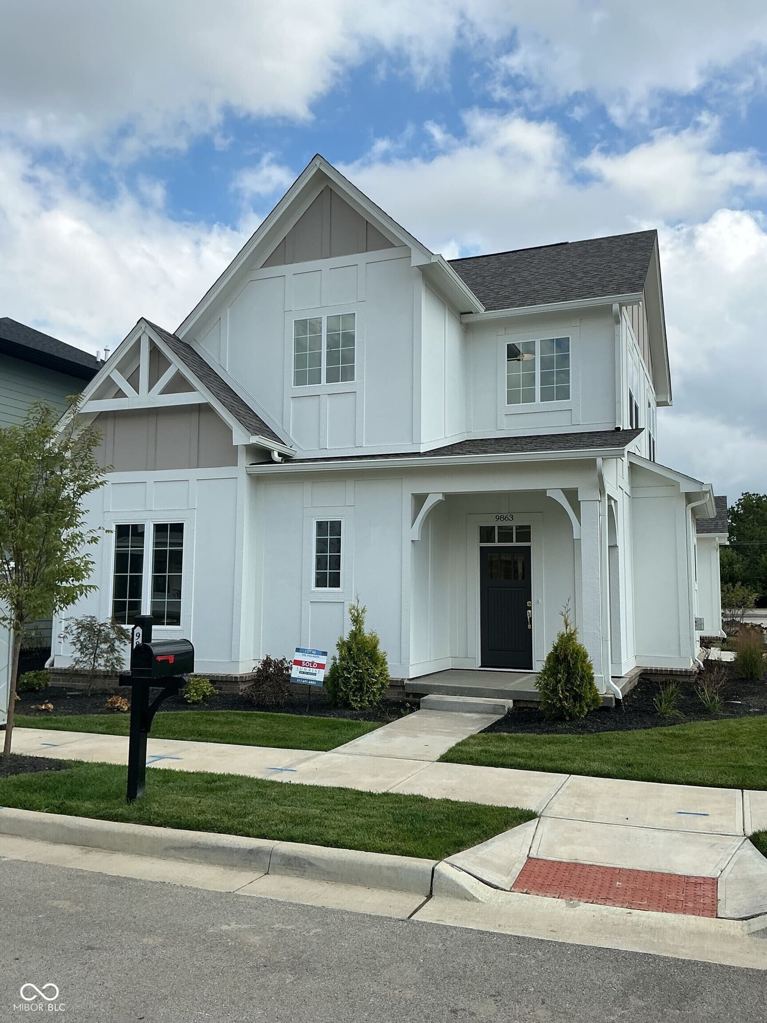 Front exterior at 9863 Bucklebury Lane, Carmel, IN