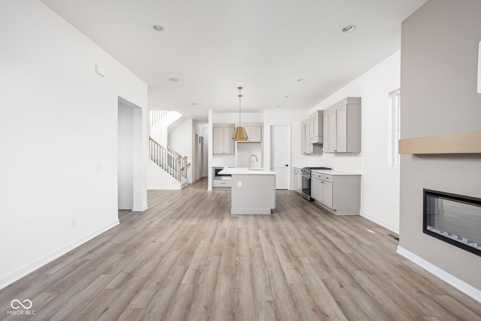 Bright open-concept kitchen with island and modern finishes