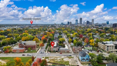 Aerial view at 1540 Central Avenue, Indianapolis, IN