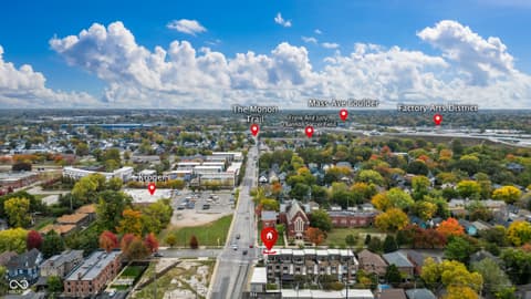 Aerial view at 1540 Central Avenue, Indianapolis, IN