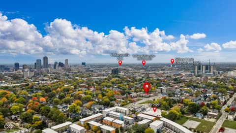 Aerial view at 1540 Central Avenue, Indianapolis, IN