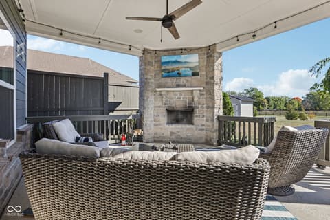 Outdoor living area at 693 McNamara Court, Carmel, IN
