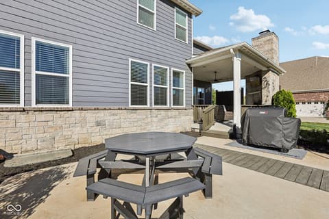 Outdoor living area at 693 McNamara Court, Carmel, IN