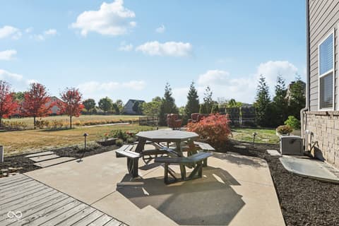 Outdoor living area at 693 McNamara Court, Carmel, IN