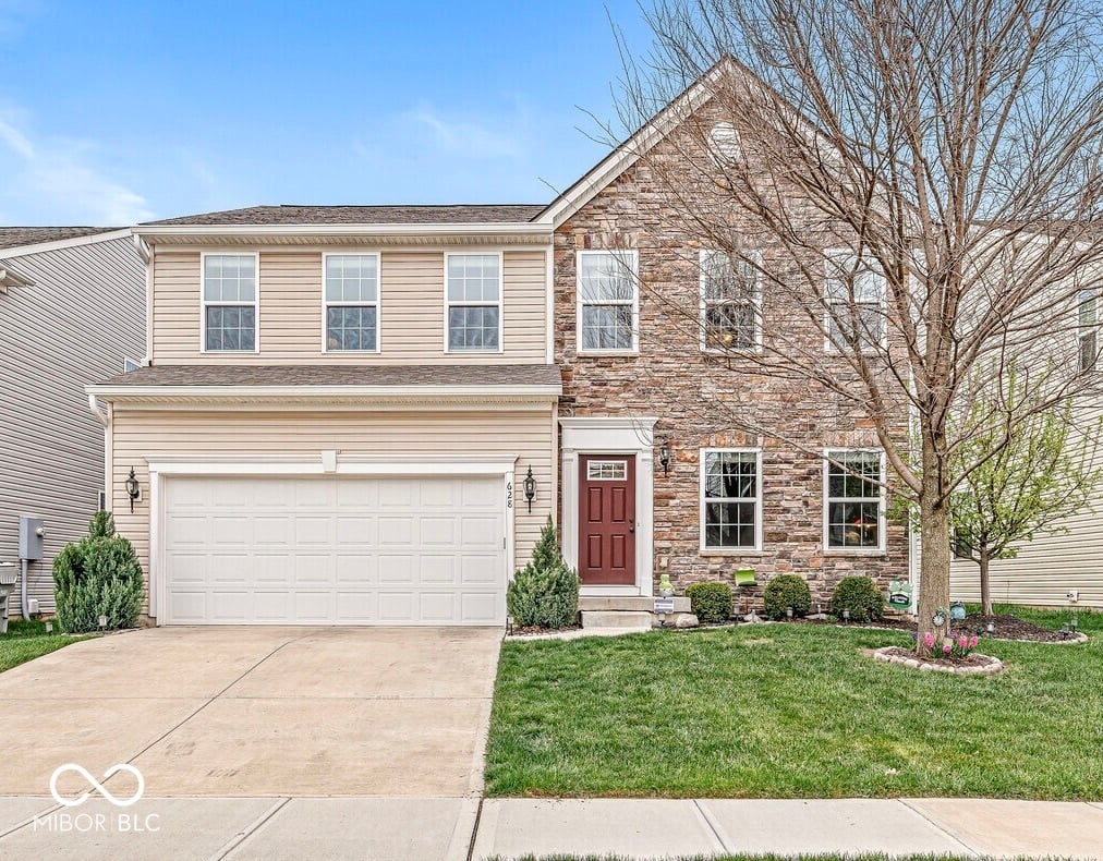 Front exterior at 628 Reunion Lane, Greenwood, IN