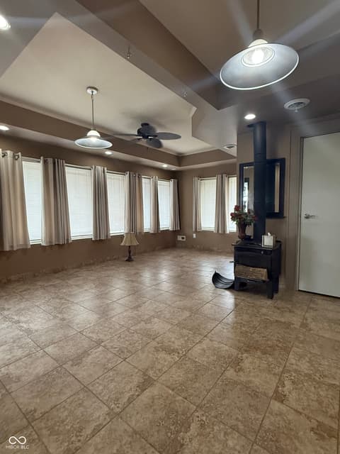 Living room at 219 N Wabash Street, Cayuga, IN