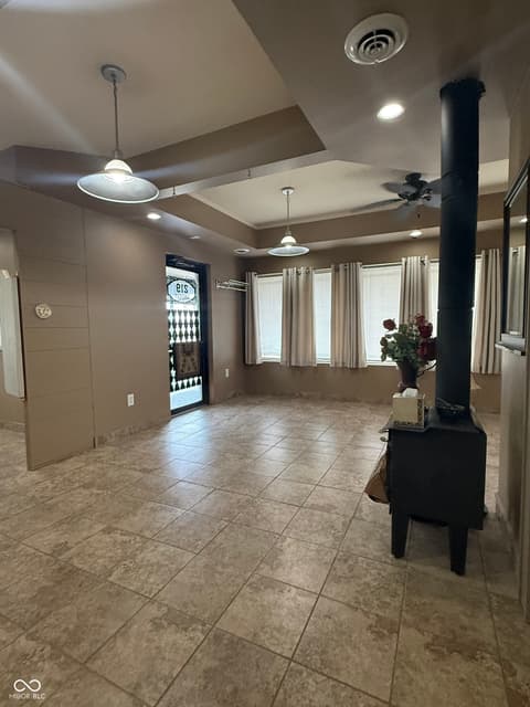 Living room at 219 N Wabash Street, Cayuga, IN