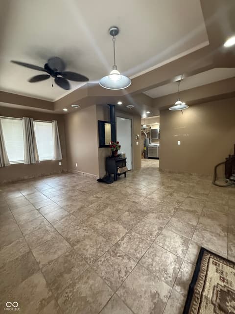 Living room at 219 N Wabash Street, Cayuga, IN