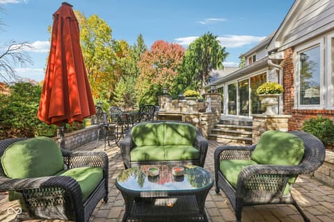Outdoor living area at 13514 Dallas Lane, Carmel, IN