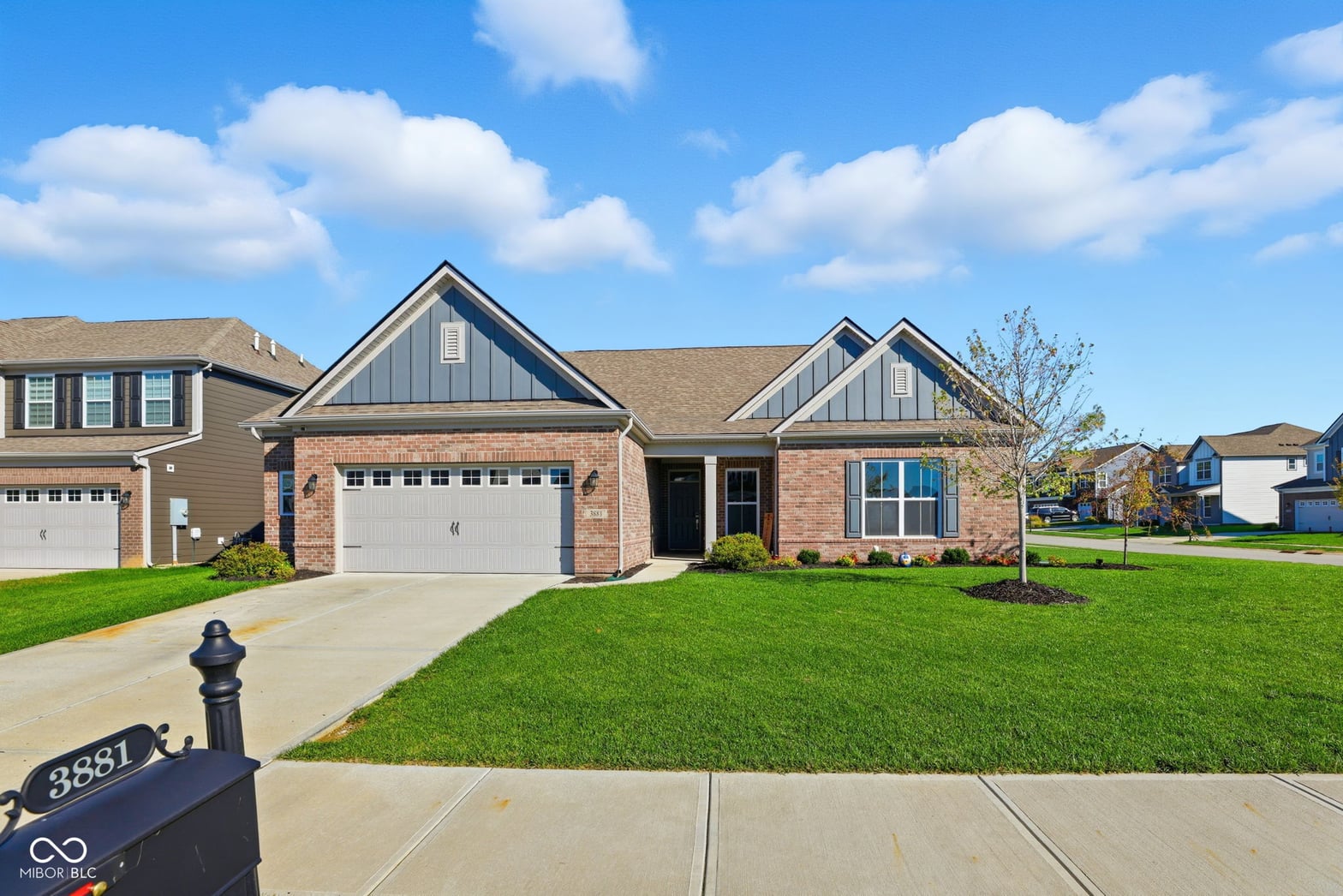 Front exterior at 3881 Justify Drive, Bargersville, IN