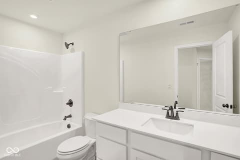Primary bathroom at 3746 Thomas Jefferson Court, Westfield, IN — Bright, clean primary bath with modern finishes throughout.