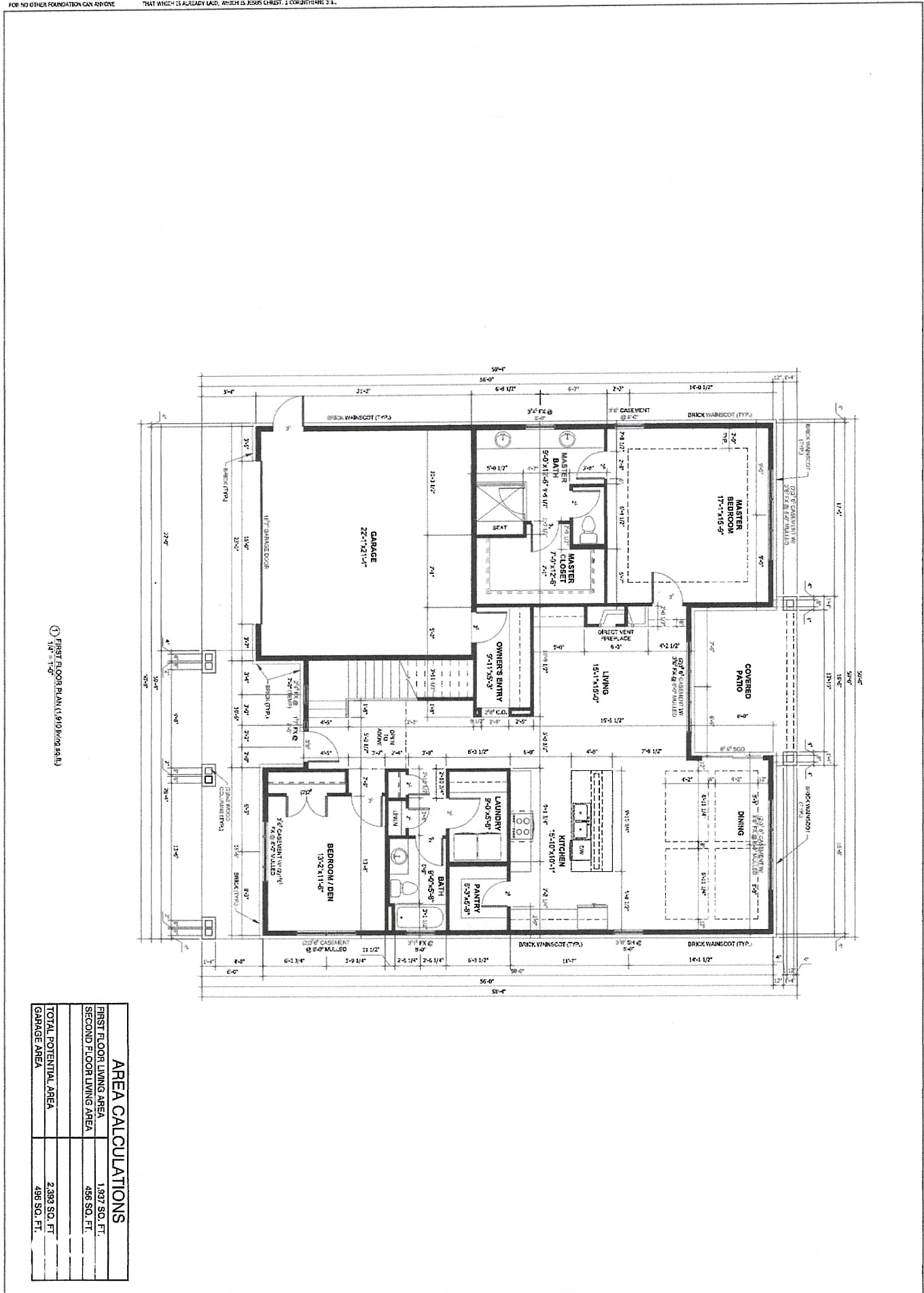 Detailed architectural floor plan showing complete home layout