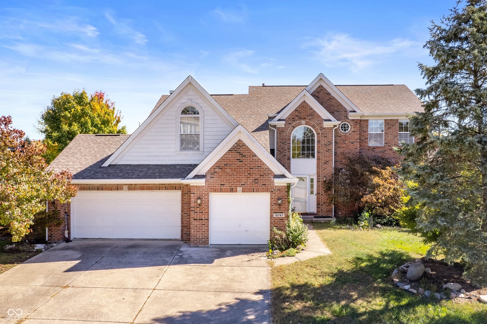 Front exterior at 10747 Red Pine Drive, Fishers, IN
