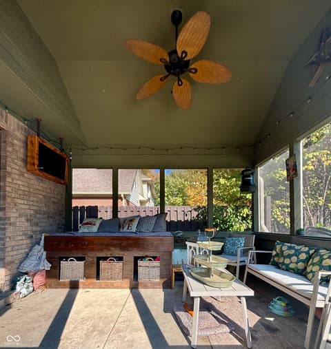 Outdoor living area at 341 Allison Court, Greenwood, IN