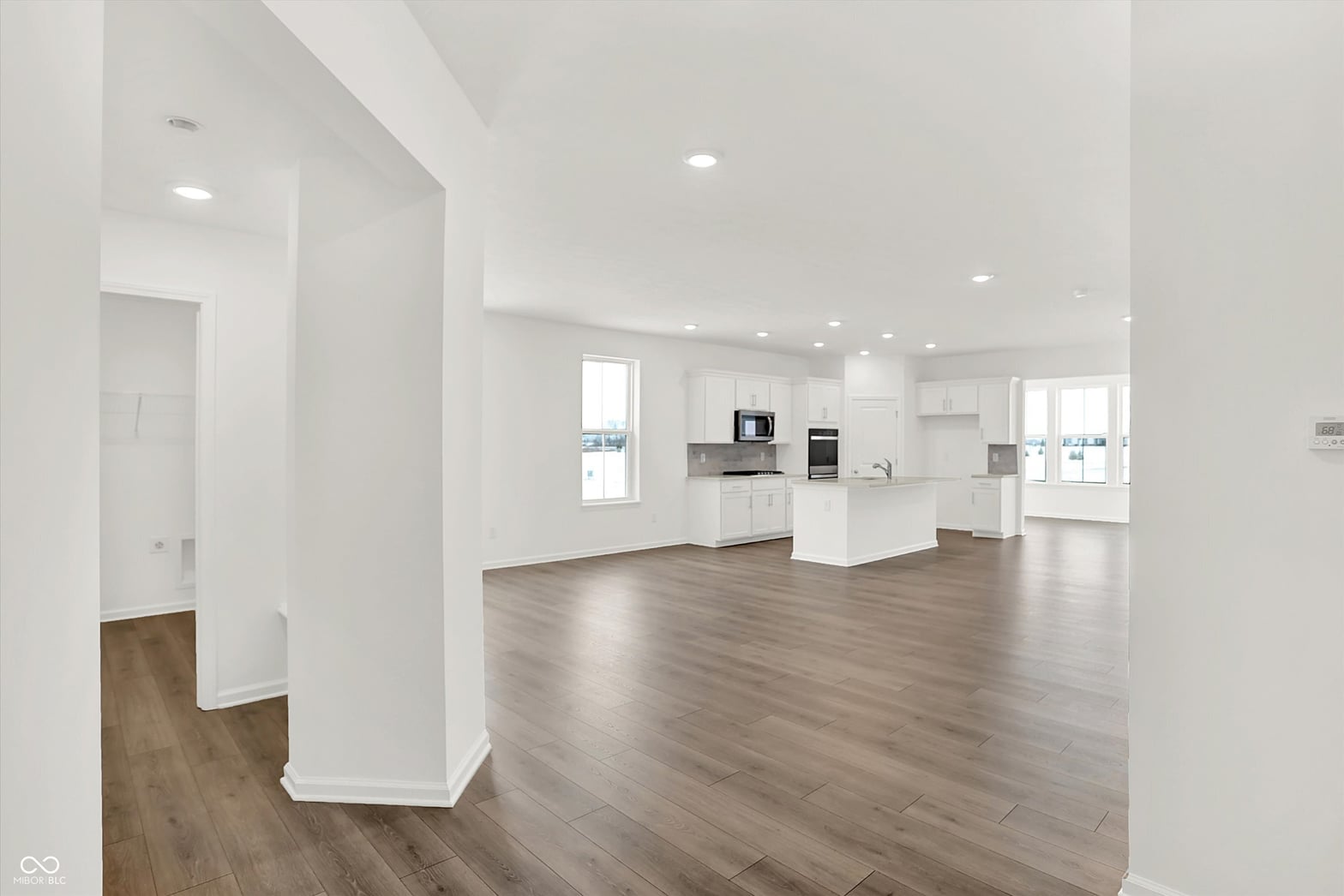 Bright, open kitchen with island and modern finishes.