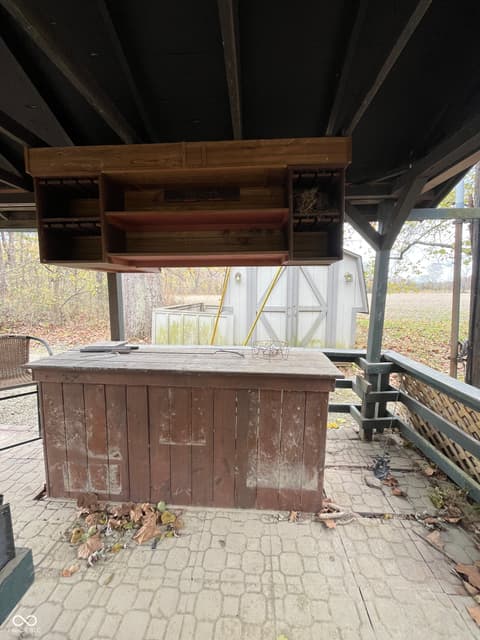 Outdoor living area at 4007 E State Road 46, Nashville, IN